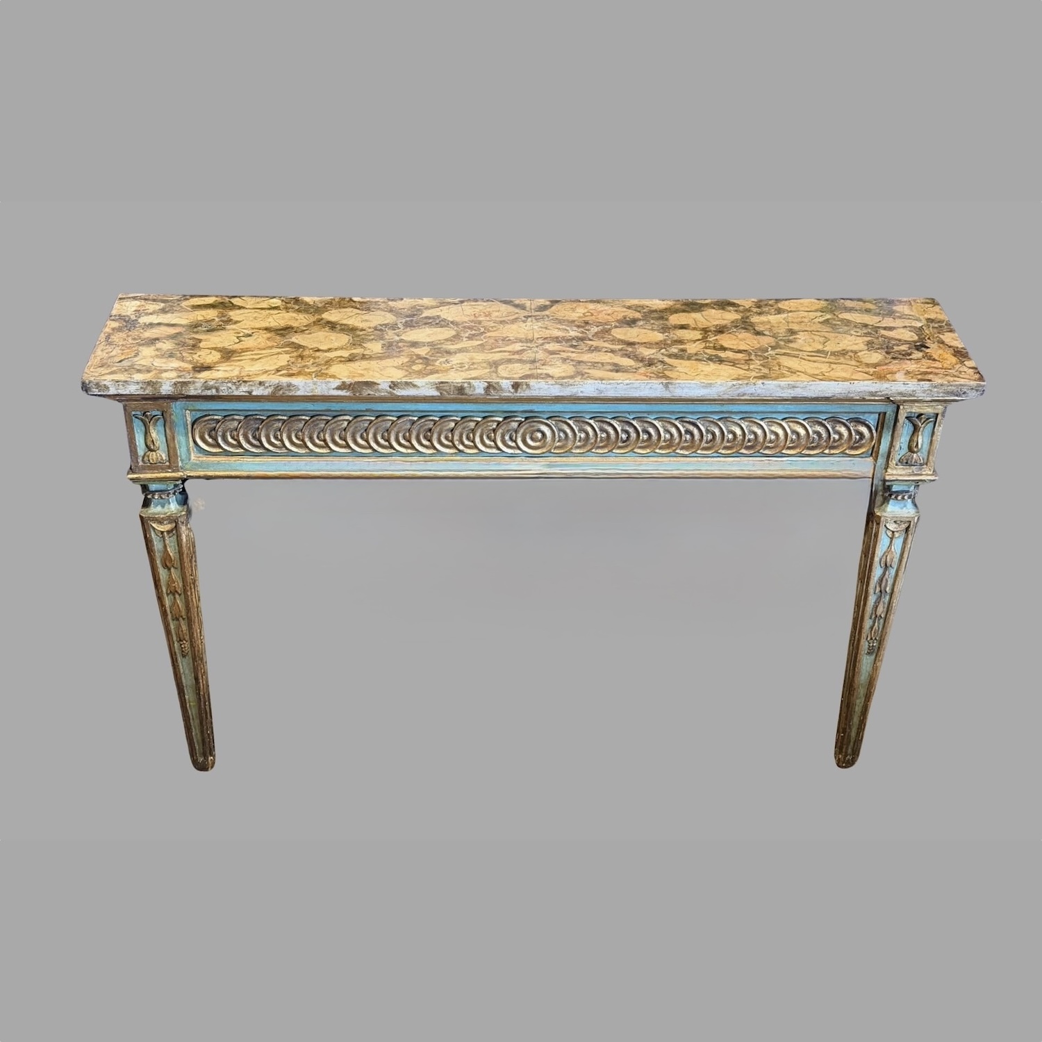 italian-neoclassical-aquamarine-gold-painted-console-table-with-faux-marble-top-f1225-22a